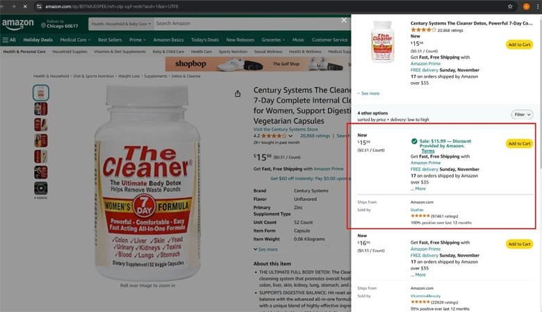 Discount provided by Amazon