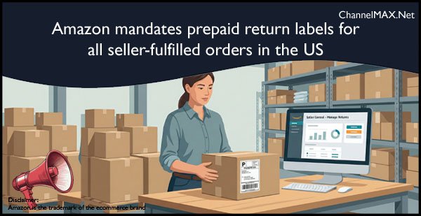 Amazon mandates prepaid return labels for all seller-fulfilled orders in the US
