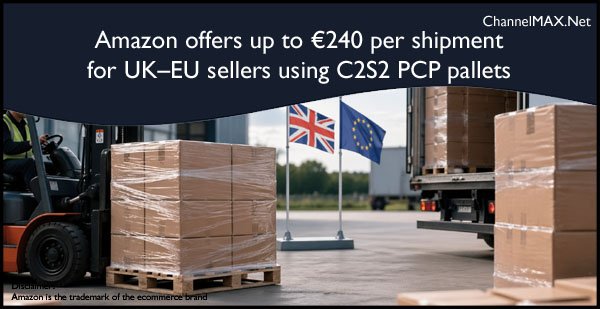 Amazon offers up to €240 per shipment for UK–EU sellers using C2S2 PCP pallets